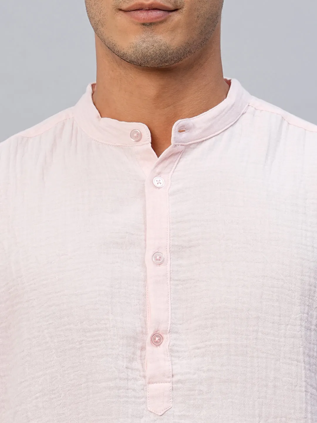 Men's Pink Cotton Regular Fit Shirt