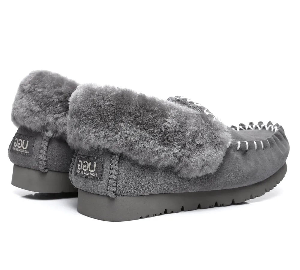 Mens Sheepskin Wool Ankle Slippers Popo Moccasins Big Size