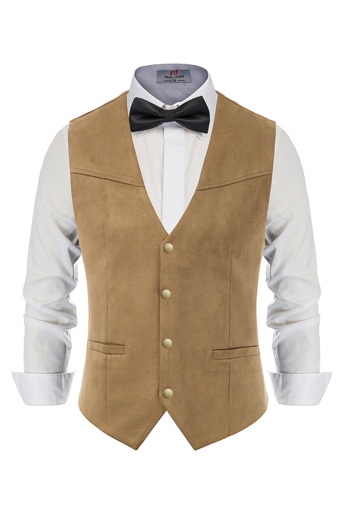 Men's Suede Leather Suit Vest Casual Western Cowboy Waistcoat Leisure Vests