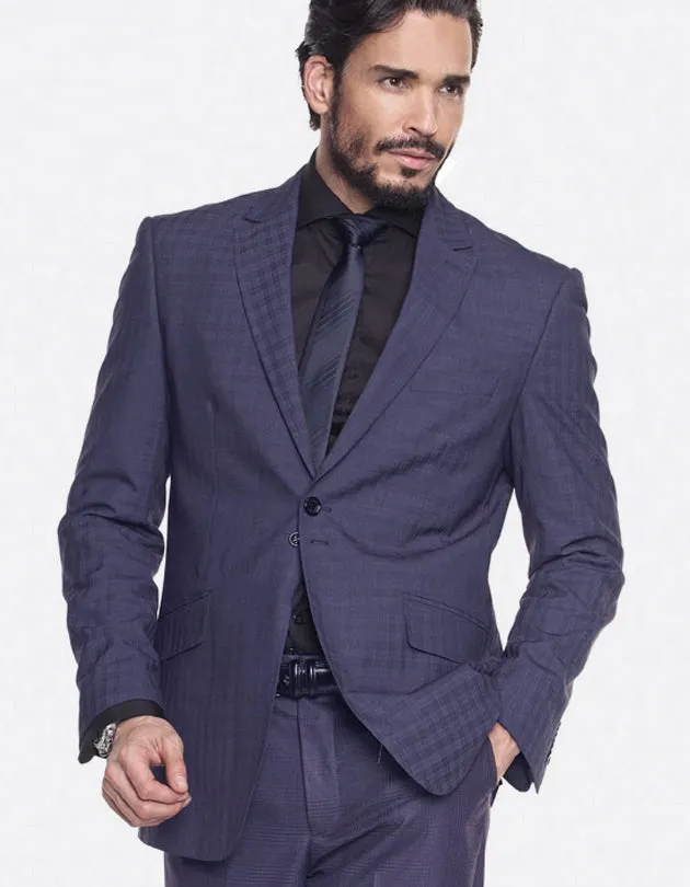 Mens Suits - Plaid Suits - Tom Navy