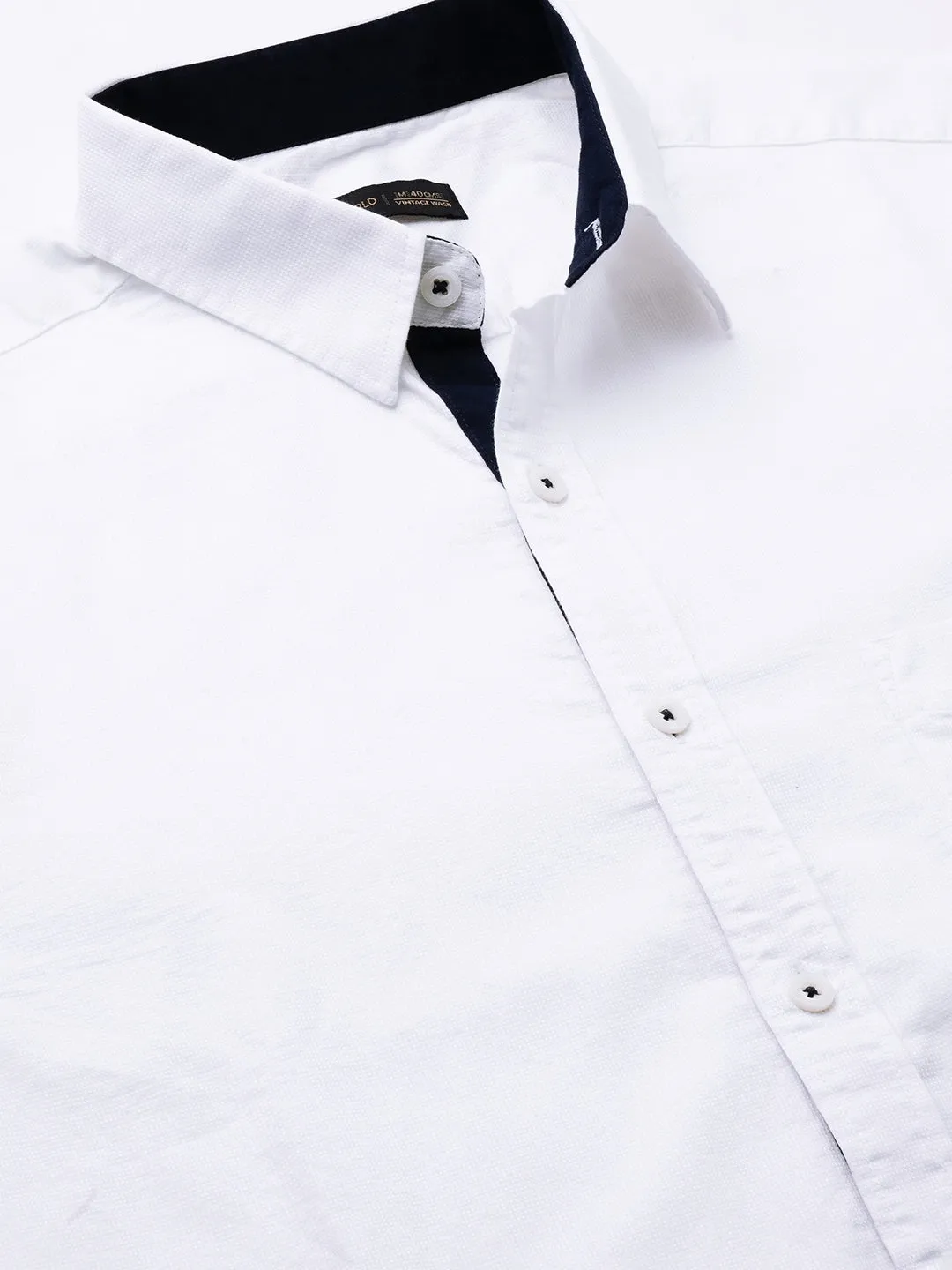 Men's White C Cotton Regular Fit Shirt