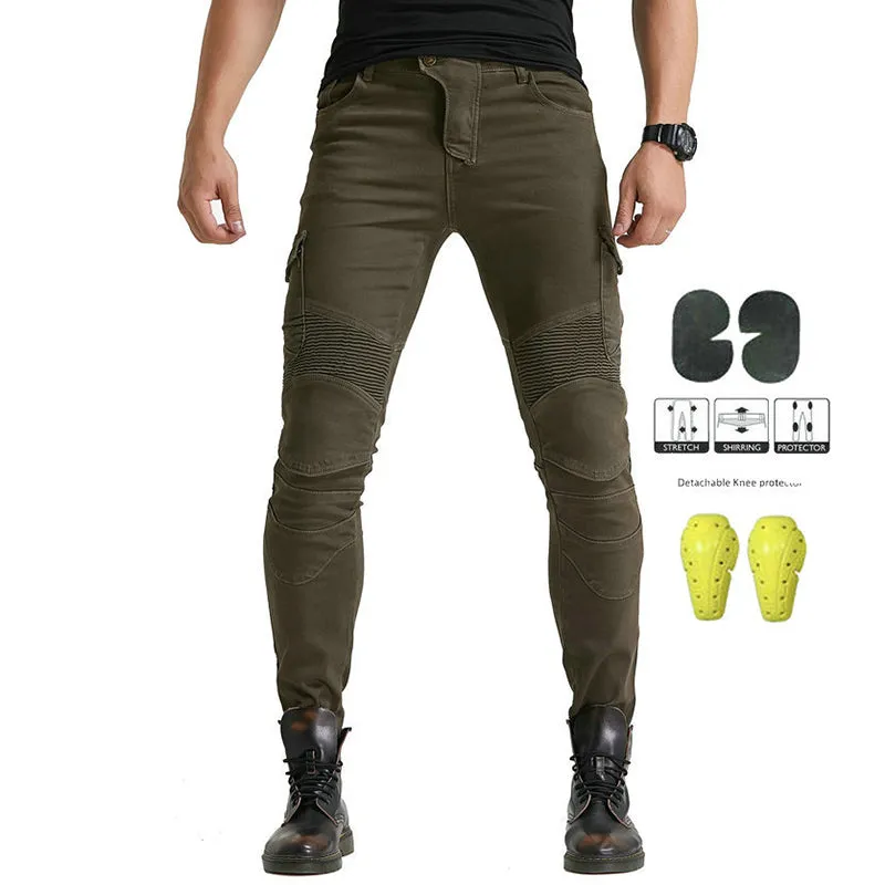 Motorcycle Riding Men's Pants with Knee Pads