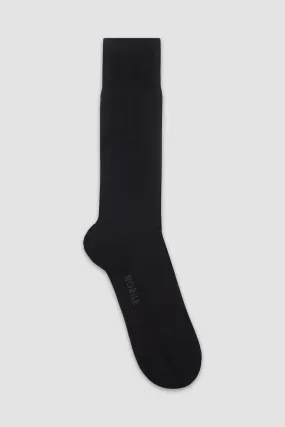 Nobile Solid Black Crew Socks