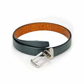 RL Croco Printed Reversible Leather Belt for Men - Formal Wear