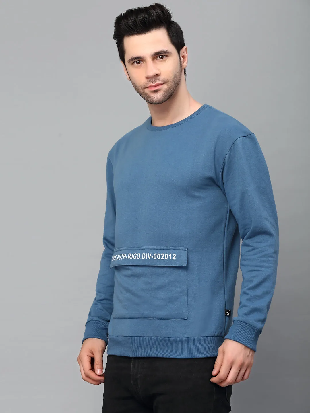 Round Neck Printed Fleece Sweatshirt