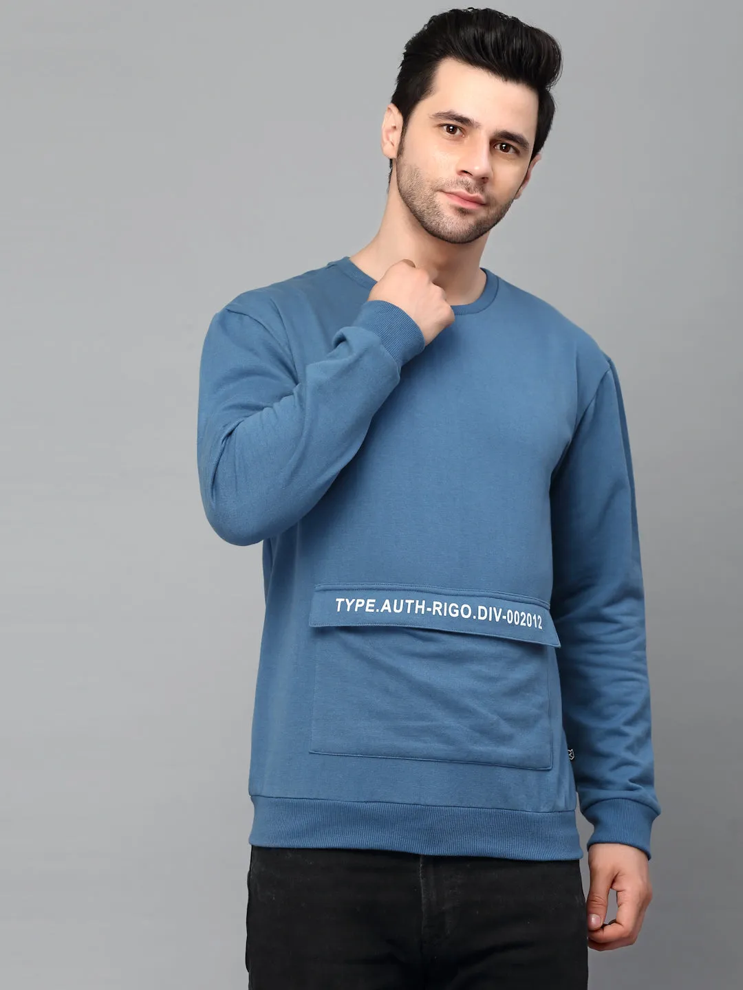 Round Neck Printed Fleece Sweatshirt