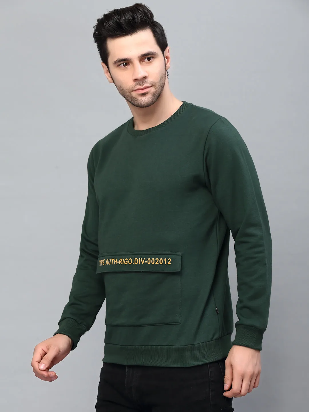 Round Neck Printed Fleece Sweatshirt