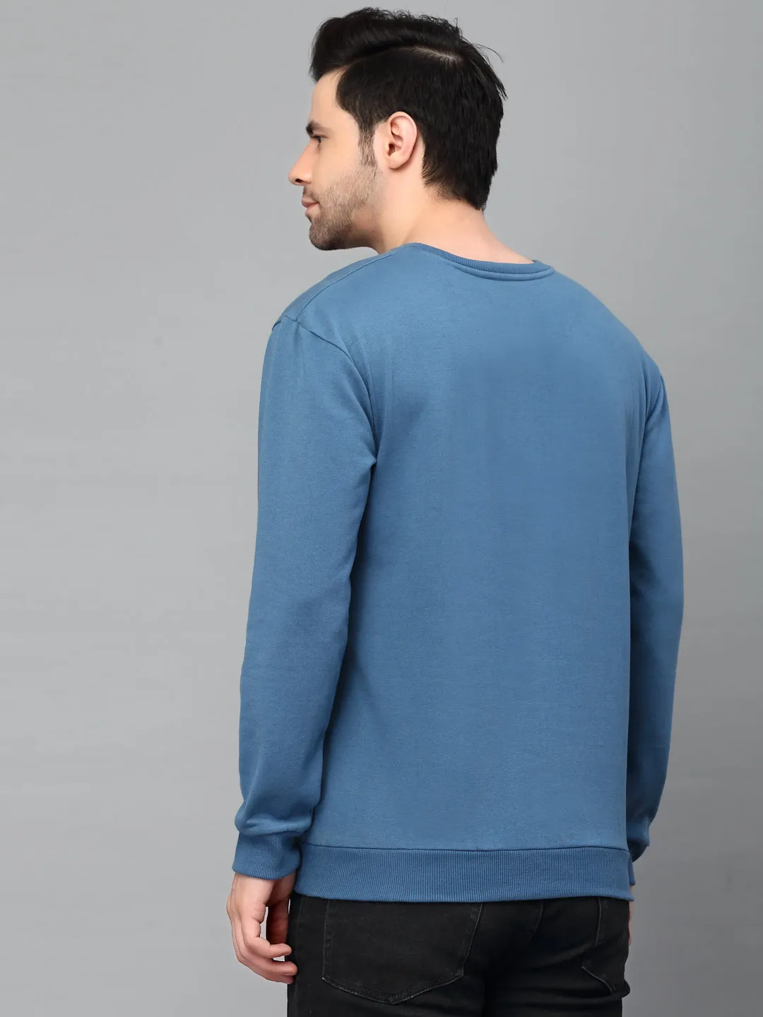 Round Neck Printed Fleece Sweatshirt