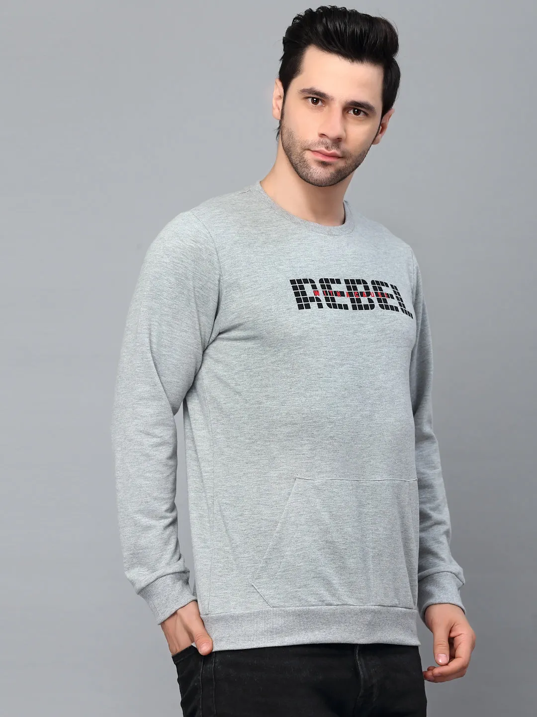 Round Neck Printed Terry Sweatshirt