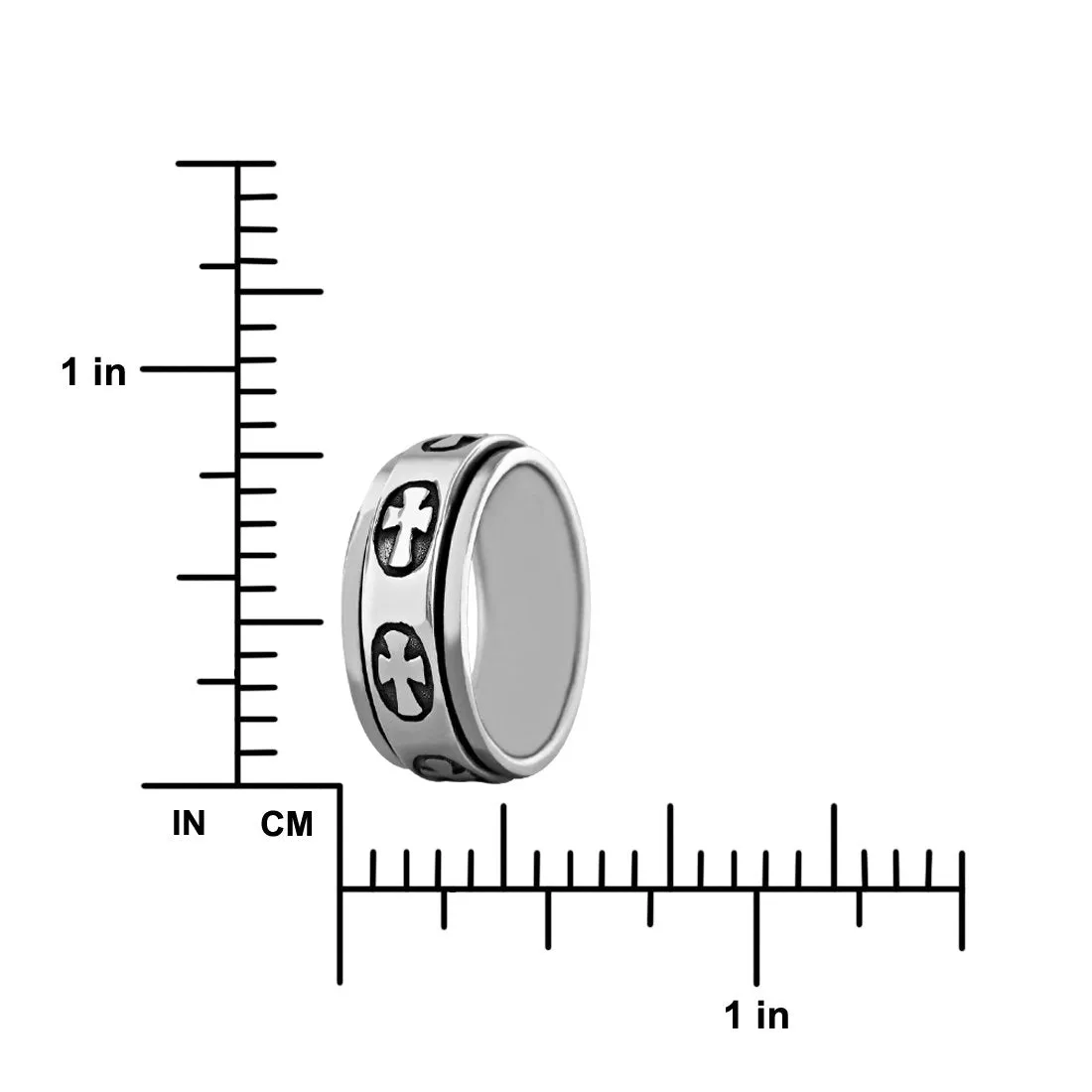 Sterling Silver Cross Spinner Ring