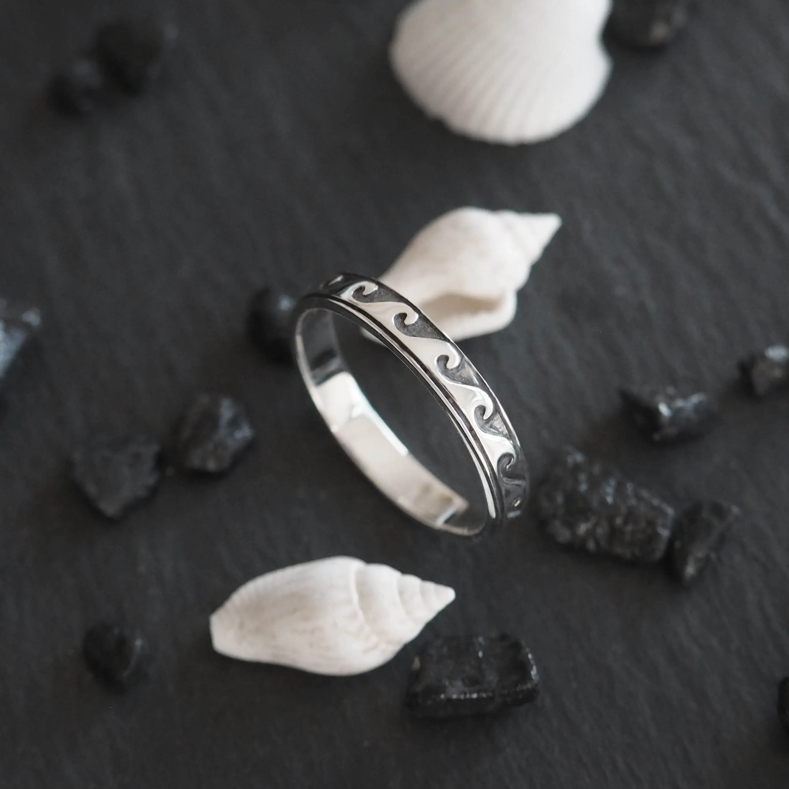 Sterling Silver Skinny Wave Ring