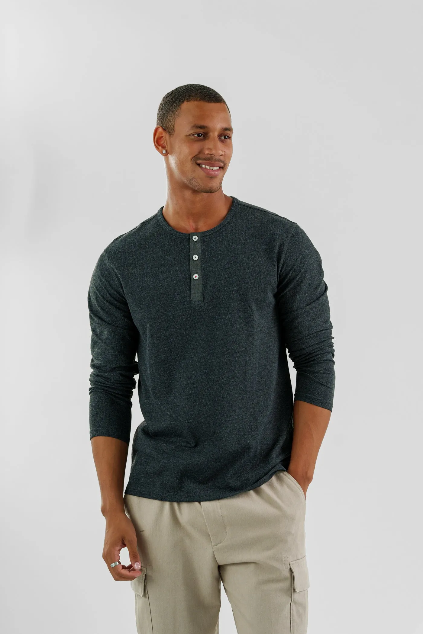 TRAILBLAZER - Charcoal Solid Henley