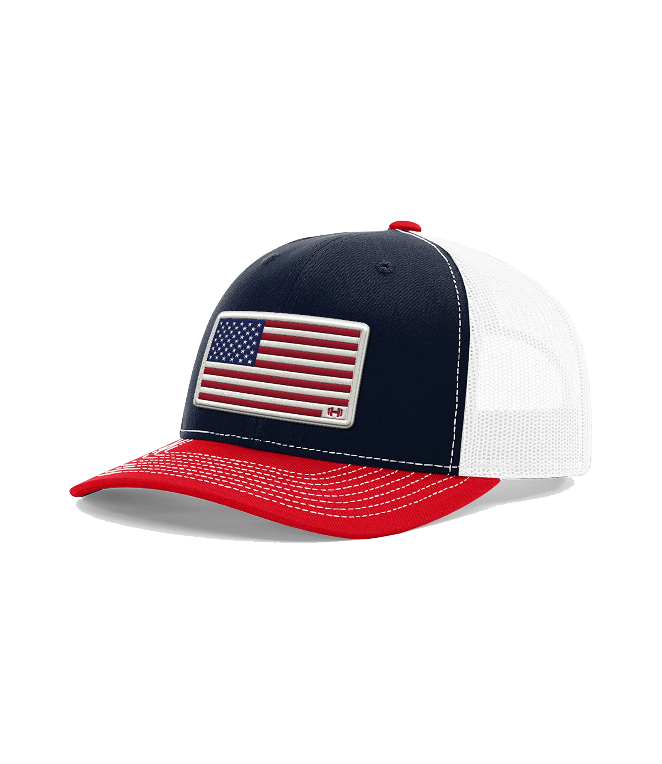 USA Flag Premium Leather Patch Hat