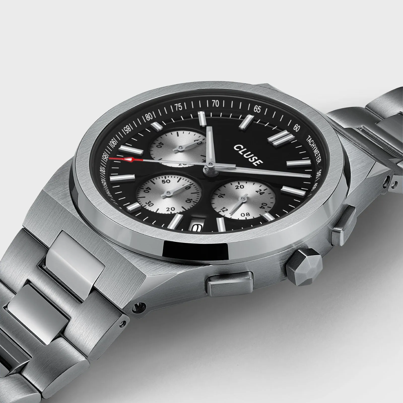 Vigoureux Chrono Steel Black and Silver, Silver Colour