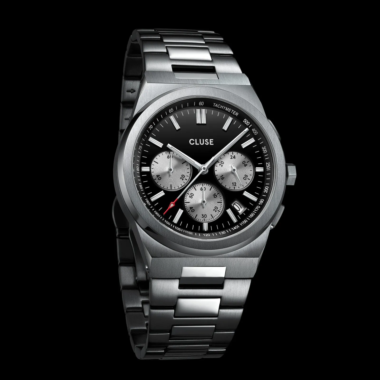 Vigoureux Chrono Steel Black and Silver, Silver Colour