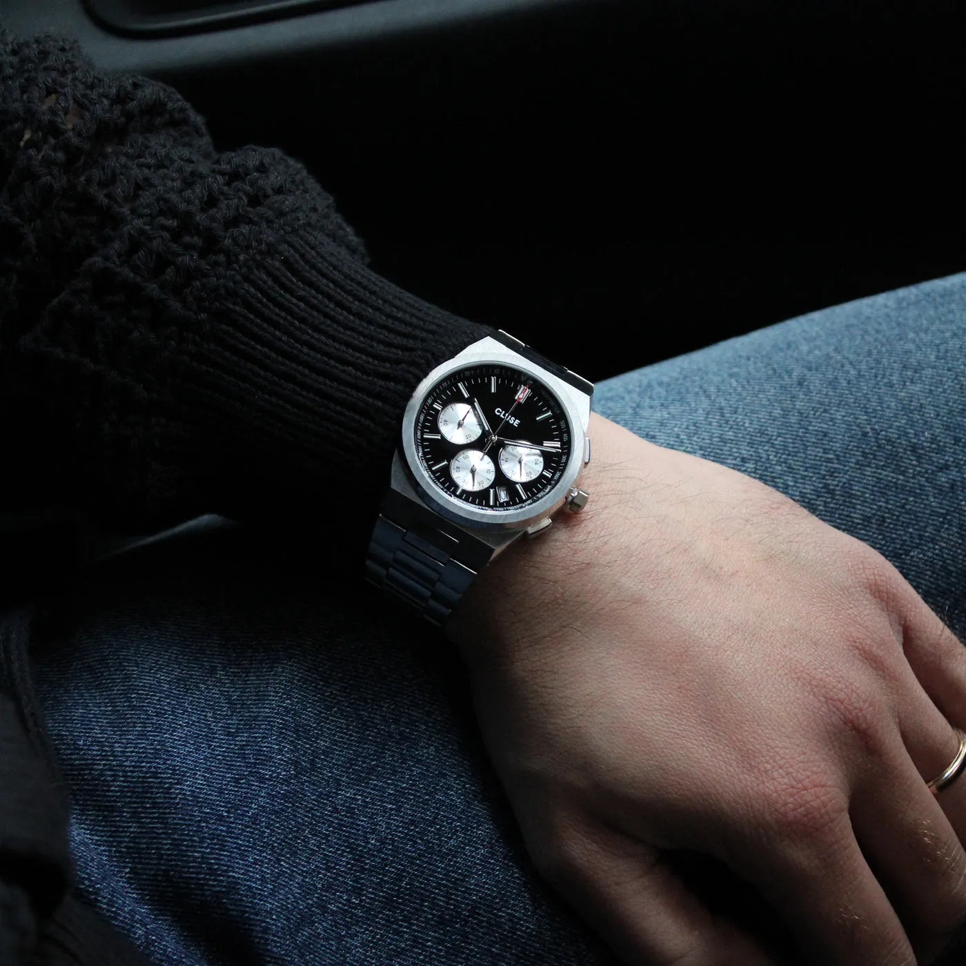 Vigoureux Chrono Steel Black and Silver, Silver Colour